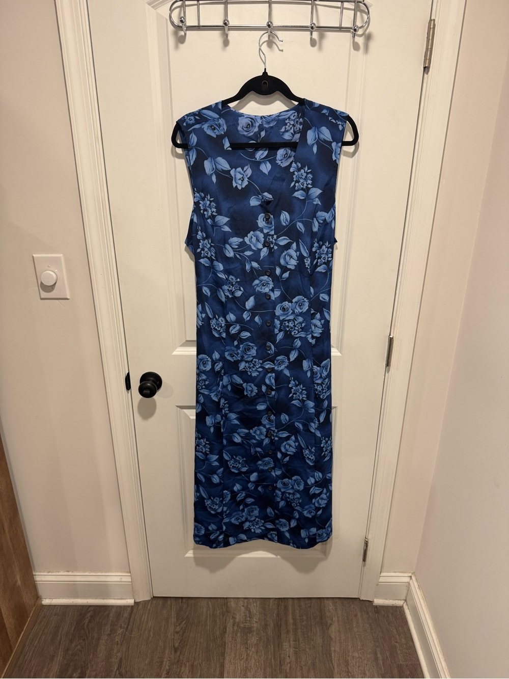 Sleeveless Blue Floral Maxi Dress - Brand Unknown